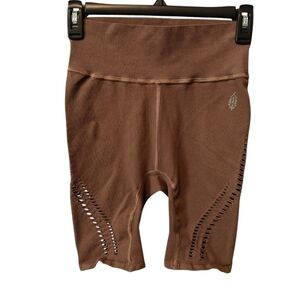 FREE PEOPLE Hole Lotta Love Bike Shorts in Light Brown Size XSmall/…